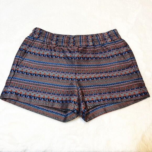 J.Crew Women’s Size 2 Jaquard Boardwalk Pull On Shorts Pockets Aztec BOHO Mid - Picture 1 of 10